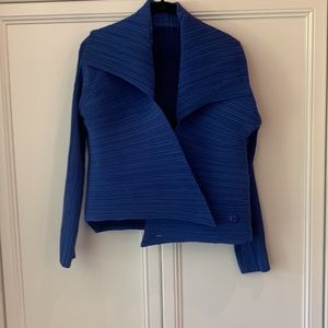 Vante couture asymmetrical cobalt blue short jacket